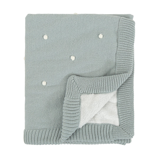 Manta doble cara tricot Dots con coralina Menta 80x100 bimbidreams ropa para bebé niño niña accesorios gnomo kids bogotá colombia