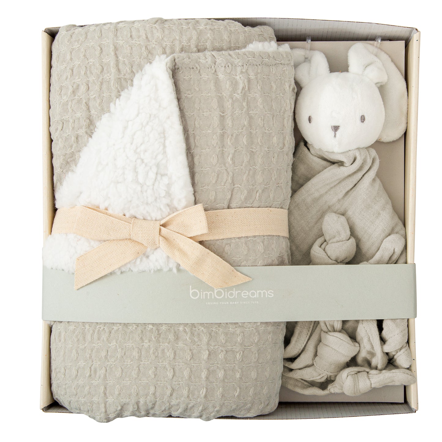 Set de regalo (Manta waffle/coralina + doudou) Bimbidreams