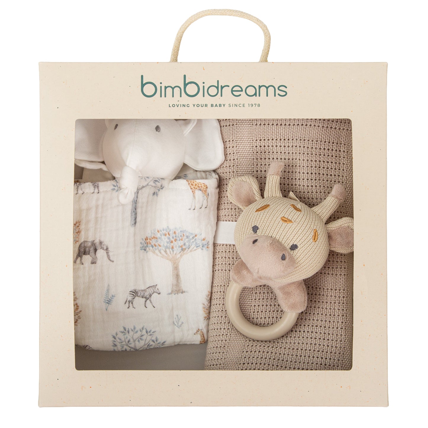 Manta de punto con peluches - Set regalo Tanzania Lino