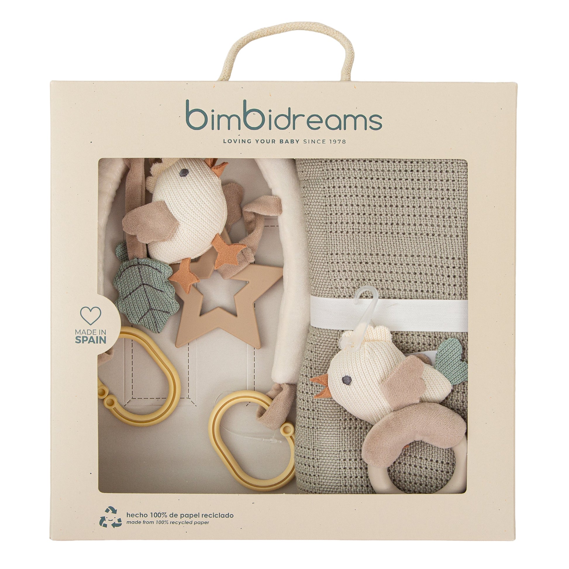 Manta de punto con peluches - Set regalo Chicks Verde